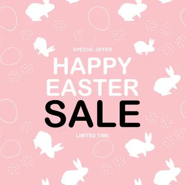Happy Easter sale poster template. Template for advertising, easter flyer, gr Stock Illustration