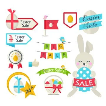 Happy Easter Sale set.Vector template Stock Illustration
