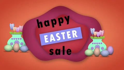 Happy easter sale text animation on liquidy shape Stock Footage 304269724