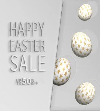 Happy Easter Sale text isolated on background Stock Illustration