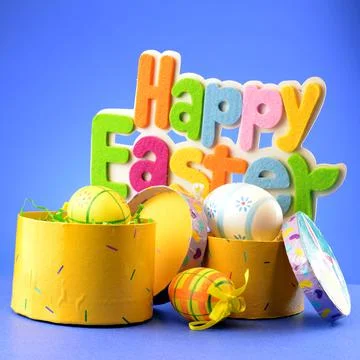 Happy Easter Scene Stock Photos