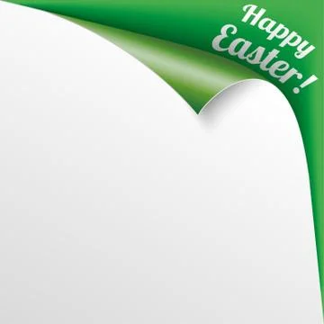 Happy Easter Scrolled Corner Green Paper Cover Stock Illustration