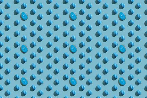 Happy easter seamless background blue egg pattern Stock Photos