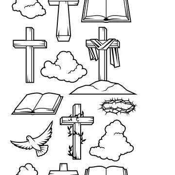 Happy Easter seamless pattern. Background with religious symbol. Illustrazione stock