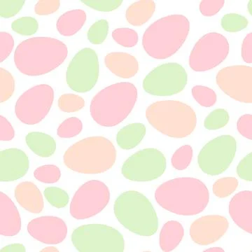 Happy Easter seamless pattern with colorful eggs on white background. Polka dots Illustrazione stock