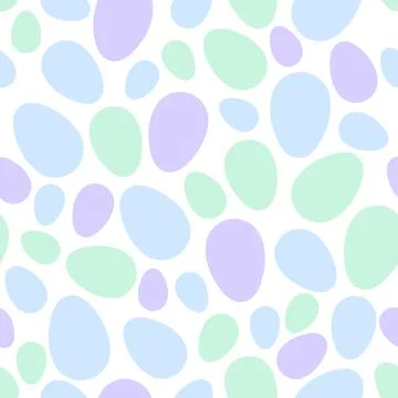 Happy Easter seamless pattern with colorful eggs on white background. Polka dots 스톡 일러스트