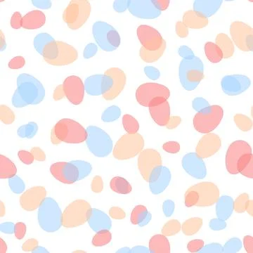 Happy Easter seamless pattern with colorful eggs on white background. Polka dots Illustrazione stock