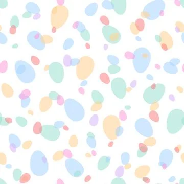 Happy Easter seamless pattern with colorful eggs on white background. Polka dots 스톡 일러스트