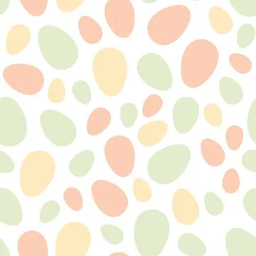 Happy Easter seamless pattern with colorful eggs on white background. Polka dots イラスト素材