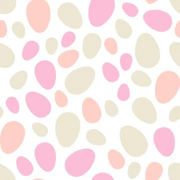 Happy Easter seamless pattern with colorful eggs on white background. Polka dots 스톡 일러스트