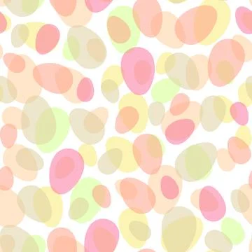 Happy Easter seamless pattern with colorful eggs on white background. Polka dots Ilustración de archivo