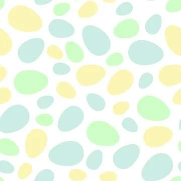 Happy Easter seamless pattern with colorful eggs on white background. Polka dots イラスト素材