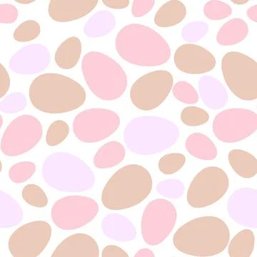 Happy Easter seamless pattern with colorful eggs on white background. Polka dots Illustrazione stock