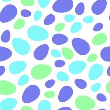 Happy Easter seamless pattern with colorful eggs on white background. Polka dots Stock Illustration