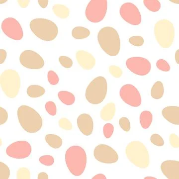 Happy Easter seamless pattern with colorful eggs on white background. Polka dots 스톡 일러스트