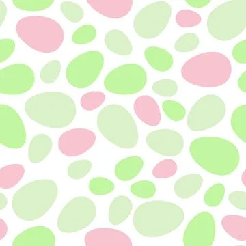 Happy Easter seamless pattern with colorful eggs on white background. Polka dots Illustrazione stock