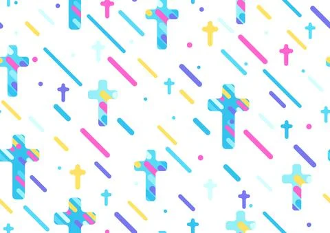 Happy Easter seamless pattern with crosses. Stock Illustration