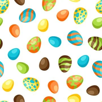 Happy Easter seamless pattern with eggs. Stock Illustration