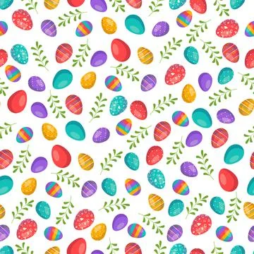 Happy Easter seamless pattern with eggs Stock Illustration