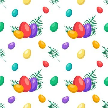 Happy Easter seamless pattern with eggs Stock Illustration