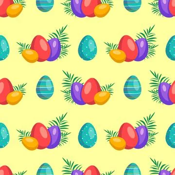 Happy Easter seamless pattern with eggs Stock Illustration