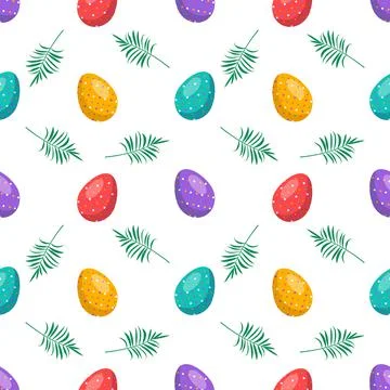Happy Easter seamless pattern with eggs Stock Illustration