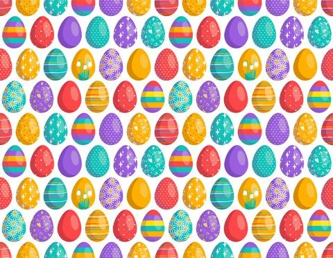 Happy Easter seamless pattern with eggs Stock Illustration