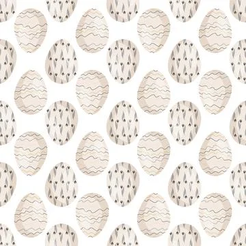 Happy Easter seamless pattern with eggs. Stock Illustration