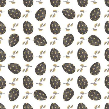 Happy Easter seamless pattern with eggs イラスト素材