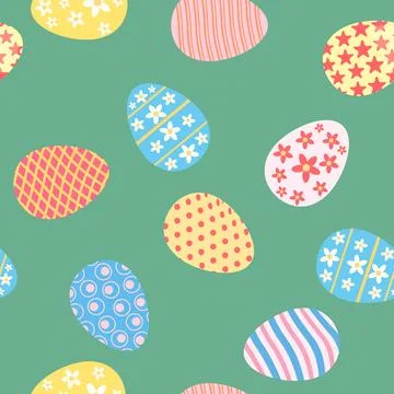 Happy Easter seamless pattern eggs festive background Illustrazione stock