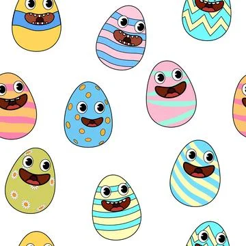 Happy Easter seamless pattern eggs festive background Illustrazione stock