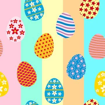 Happy Easter seamless pattern eggs festive background Illustrazione stock