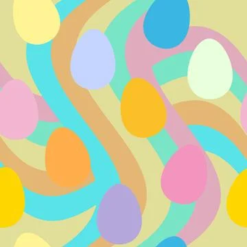 Happy Easter seamless pattern eggs festive background Stock Illustration