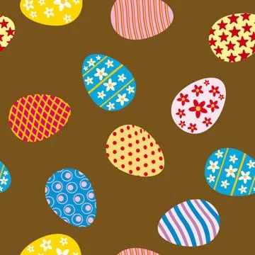 Happy Easter seamless pattern eggs festive background Ilustración de archivo