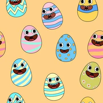 Happy Easter seamless pattern eggs festive background Illustrazione stock