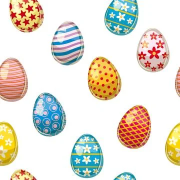 Happy Easter seamless pattern eggs festive background 스톡 일러스트