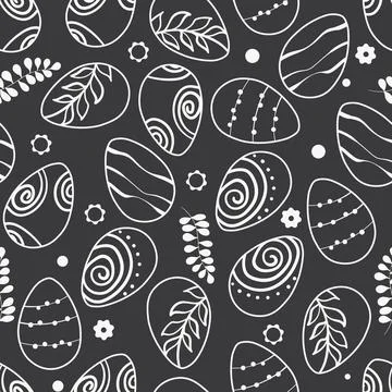 Happy Easter seamless pattern with eggs on color background. Polka dots design 스톡 일러스트