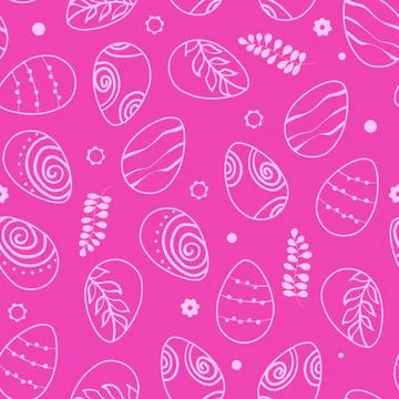Happy Easter seamless pattern with eggs on color background. Polka dots design 스톡 일러스트
