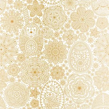 Happy Easter seamless pattern. Good design template for banner, greeting card Illustrazione stock