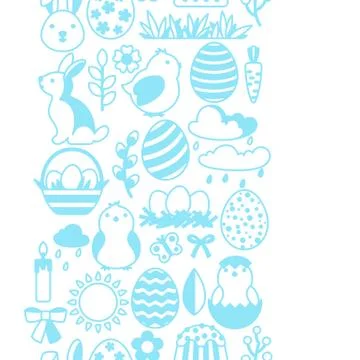 Happy Easter seamless pattern with holiday items. Stock Illustration