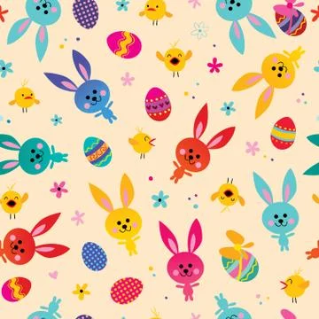 Happy Easter seamless pattern Stock Illustration