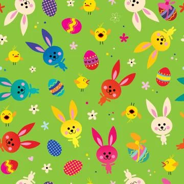 Happy Easter seamless pattern Stock Illustration