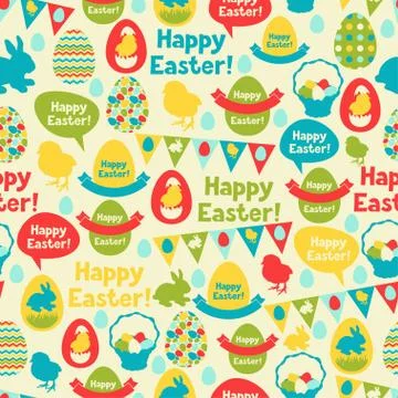 Happy Easter seamless pattern 스톡 일러스트