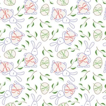 Happy Easter seamless pattern イラスト素材