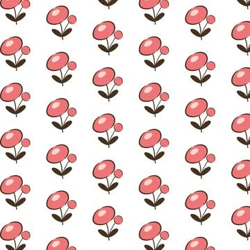 Happy Easter seamless pattern. Trendy Easter design with hand drawn strokes and Stock Illustration