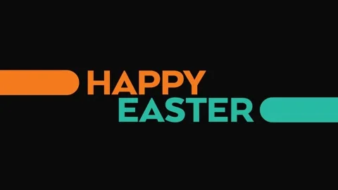 Happy Easter seamlessly loopable text animation on a black background for easter Stock Footage 269505155