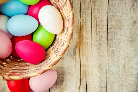 Happy Easter. Selective focus. Holidays and events. Stock Photos