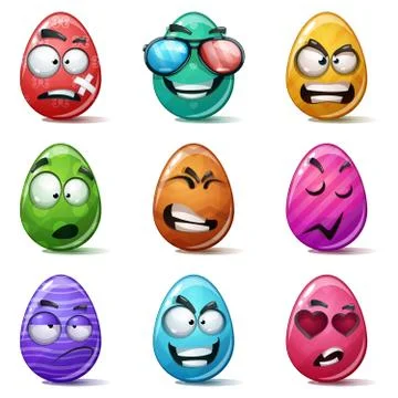 Happy easter, Set color egg. Stock Illustration