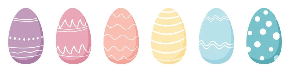 Happy Easter set of Easter eggs Stock Illustration
