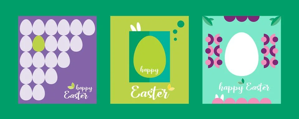 Happy Easter Set. Geometric abstract style. A vector Easter illustration Stock Illustration